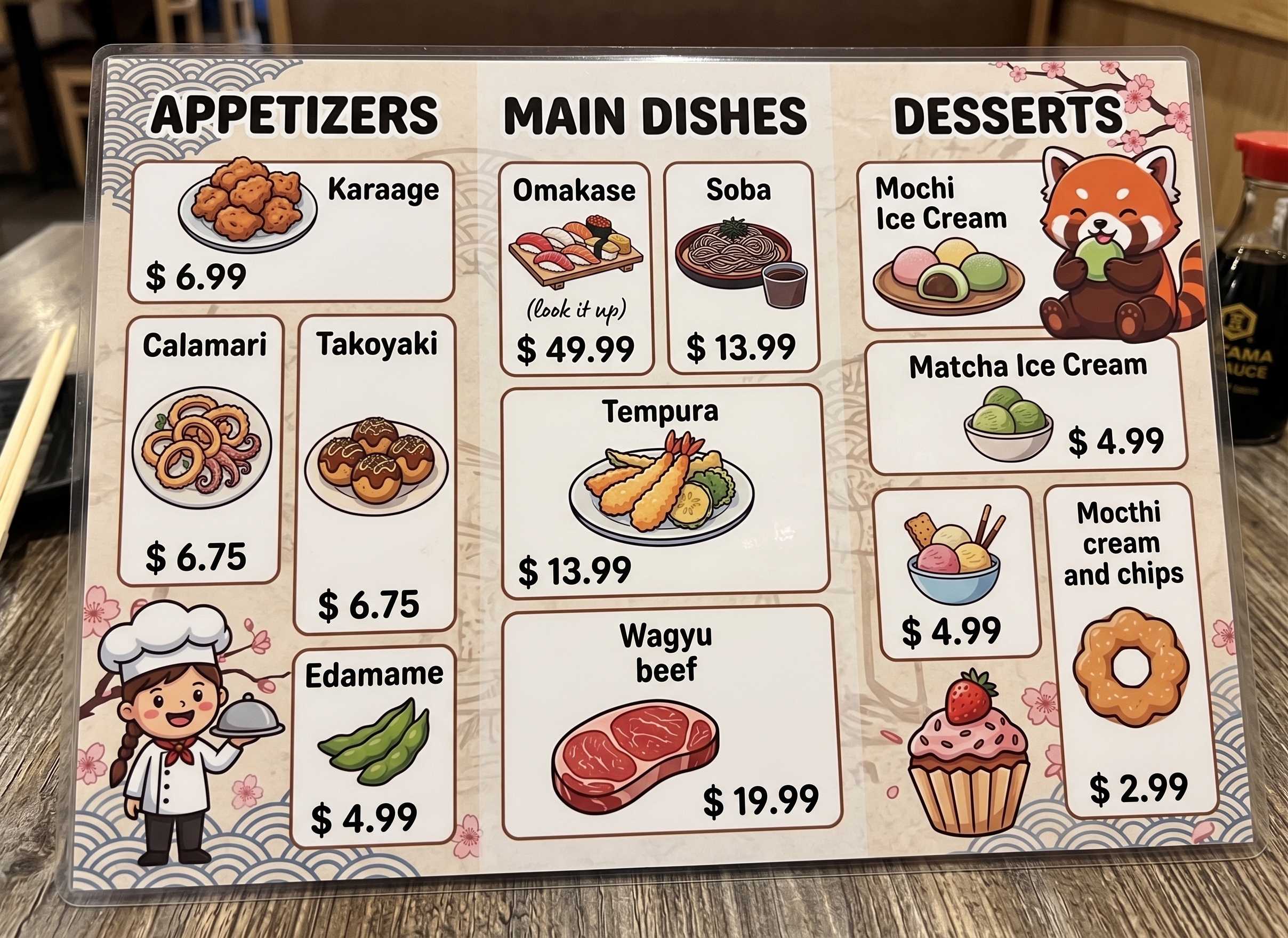Haikyuu! menu — appetizers, mains, and desserts